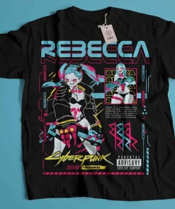 Cyberpunk Edgerunners T-shirt, Edge runners DAVID & LUCY neon shirt