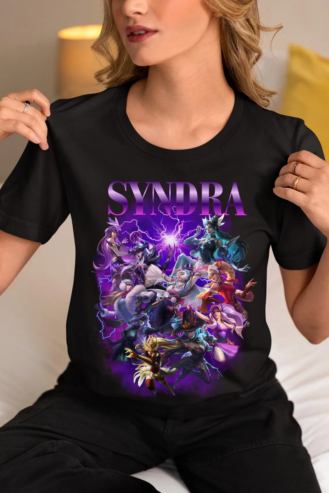 Syndra League of Legends Shirt • Dark Sovereign Anime Tee • Mage Champion Fan Art Graphic • Gamer Gift for LoL Players & Esports Fans
