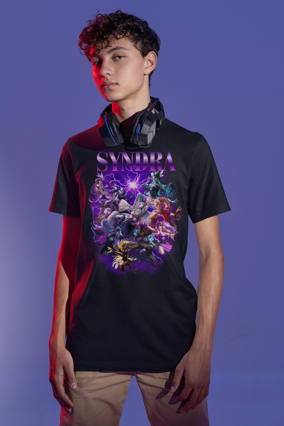 Syndra League of Legends Shirt • Dark Sovereign Anime Tee • Mage Champion Fan Art Graphic • Gamer Gift for LoL Players & Esports Fans - Image 4