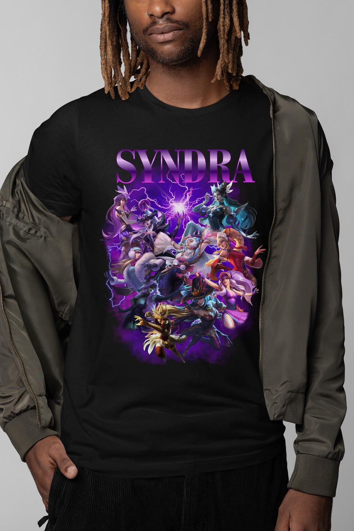 Syndra League of Legends Shirt • Dark Sovereign Anime Tee • Mage Champion Fan Art Graphic • Gamer Gift for LoL Players & Esports Fans - Image 5